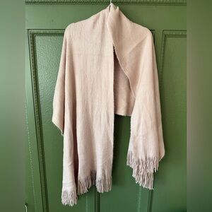 Silky Soft Elegant Fringe Shawl in Soft Pink